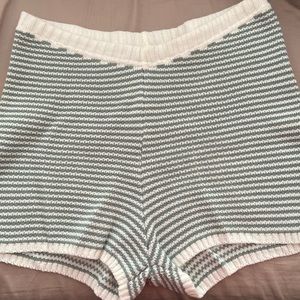 Nasty Gal, green and white striped, super soft shorts. Never been worn.